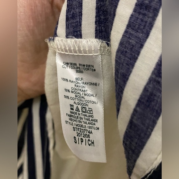 Splendid Striped Collared Tank High Low Navy White Size Small - Picture 6 of 8